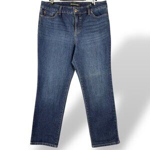 Bandolino Mandie Jeans Womens Petite 12PS Short Straight Stretch Dark Wash Denim